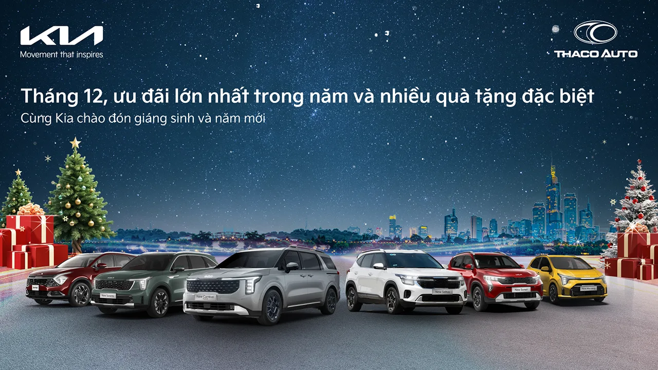 Tháng 12/2025, Kia ưu đãi cao nhất trong năm lên đến 90 triệu đồng chào đón Giáng sinh và Năm mới